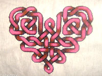 Celtic knot heart counted cross stitch pattern