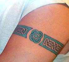 Celtic knotwork armband tattoo