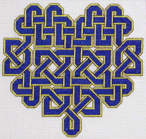 counted cross stitch heart Celtic knot